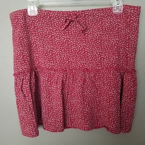 Brandy Melville M Red Floral Skirt